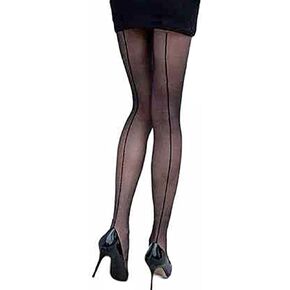 Vintage Back Seam Sheer Pantyhose Sexy T Crotch Seamed Tights Women's Hosiery