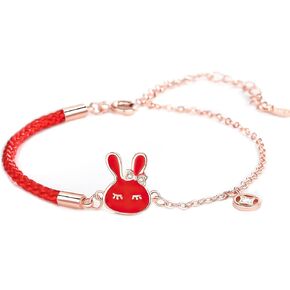 Adjustable Red String Bracelet for Women 925 Sterling Silver Lucky Bunny charm Bracelet Chinese Zodiac Year of the Rabbit New Year Jewelry Gifts
