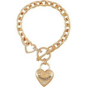 Juicy Couture Goldtone Heart Charm Toggle Bracelet For Women