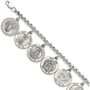 Sterling Silver 12 Saints Bracelet