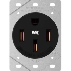 Leviton 50 Amp EV Charging Receptacle/Outlet, Heavy Duty, Weather Resistant, 1450W