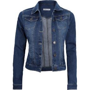 سترة Decrum Denim للنساء - سترات جينز نسائية كاجوال بنمط سائق الشاحنة