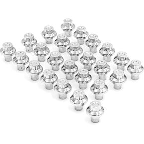RTRHINOTUNING 100pcs Wheel Rim Rivets for 7.2mm/0.28in Hole Replacement Wheel Lip Rivets Nuts ABS Plastic Chrome Silver Wheel Rim Lip Rivets Nuts Replacement Rivets Universal