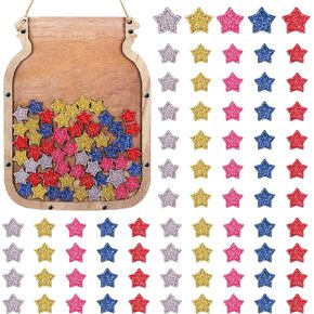 Treela 13 x 10" Reward Mason Jar for Kids Bulletin Board Reward Chart Set Toddlers Potty Training Reward Mason Jar Positive Behavior Chart for Classroom Decor Responsibility Management Tool