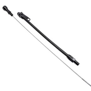 dipstick compatible with Universal Engine Oil Dipstick Flexible Stainless Pan Entry 1/4" NPT compatible with Chevy Ford (Silver)