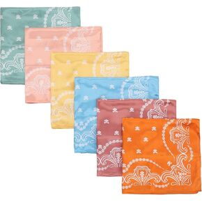 Bioworld Paisley Print 6-Pack Adult 22 inch Satin Bandana Set