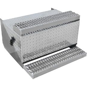 Cab Entry Battery Box,Aluminum Diamond Plate, 31 Inch Step Box for Peterbilt 378, 379,389, Step Battery Box