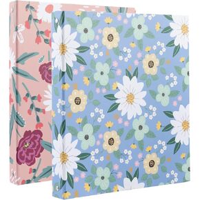 2 حزمة الأزهار 3 حلقة الموثق 1 بوصة حلقة مع جيوب داخلية - الموثق غلاف فني كبير الزخرفية في 2 أنماط يحمل ورقة حجم الرسالة للفتيات النساء الطلاب الأطفال في المدرسة الحرم الجامعي مكتب المنزل (ديزي) in Kuwait