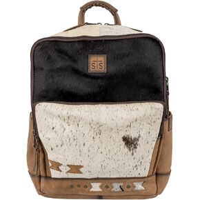 STS Women's Roswell Faye Durable Leather Backpack w/3 Zip Compartments, Cowhide/Veg Tan, 13" W x 15.5" H x 6" D
