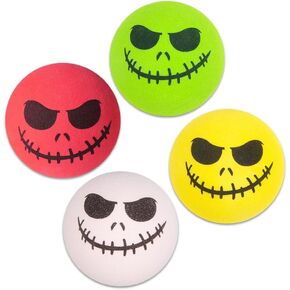 4Pcs Funny Halloween Skull Smile Car Antenna Topper Aerial Ball Car Antenna Decoration Doll (Multicolor)