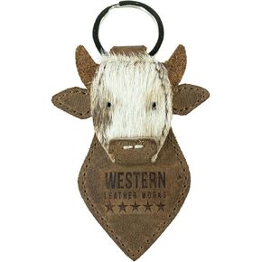 Cow Head Keychain, Cowboy Style Keyring, Key Organizer, Full Grain Leather, Handmade, Furry in Kuwait