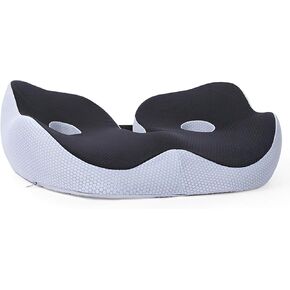 Seat Cushion, Socket Seat Cushion for Sit Bone and Back Pain Relief, Butt, Tailbone, Hip, Hamstring, Posture Support - Memory Foam Comfort Ischial Tuberosity Pillow (Color : Black)
