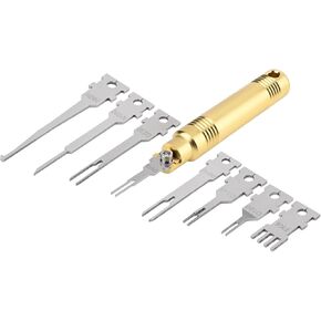 BFLCTGCF Terminal Pin Removal Tool Kit，Terminal Removal Tool Kit, Pin Extractor Tool Set Electrical Pin Extractor Tool, with 8PCS Replacement Tips Suitable for AMP,Metri Pack,Molex Connector