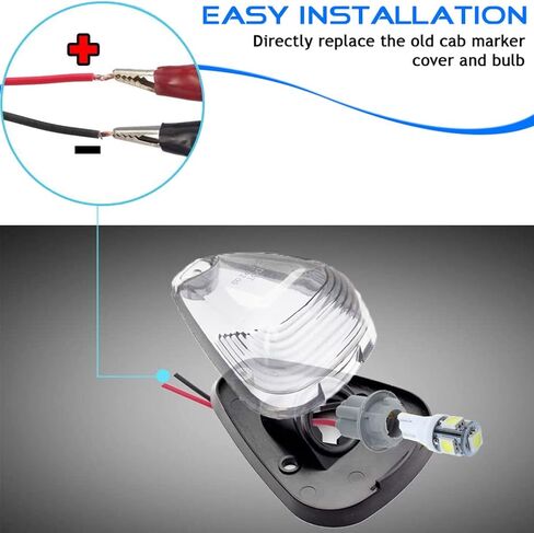 5X أضواء تشغيل سقف الكابينة الواضحة 264143AM مع 5X مجموعة مصابيح T10 LED بيضاء متوافقة مع شاحنات Ford E150 E250 E350 E450 F150 F250 F350 F450 F550 Super Duty 1999-2016 in Kuwait