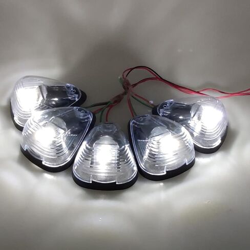 5X أضواء تشغيل سقف الكابينة الواضحة 264143AM مع 5X مجموعة مصابيح T10 LED بيضاء متوافقة مع شاحنات Ford E150 E250 E350 E450 F150 F250 F350 F450 F550 Super Duty 1999-2016 in Kuwait