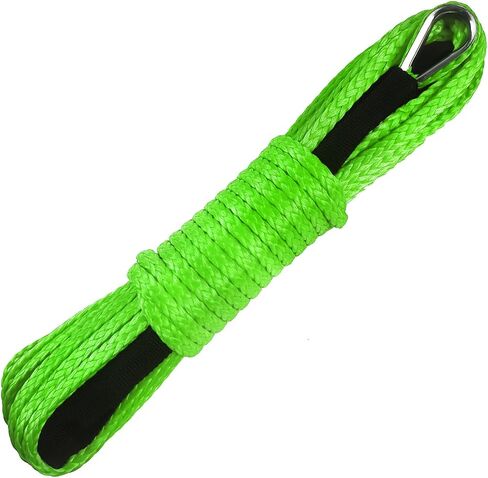 TOUGH 1/4" x 50 ft 10,000LBs Synthetic Winch Line Cable Rope with Black Protecing Sleeve for ATV UTV Winches Truck Boat (Green) in Saudi Arabia