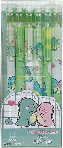 4 Pcs Cute Mechanical Pencils with Top Eraser 0.5mm Cartoon Animal Mechanical Pencil School Pencil for Kids Boy Girl Women (6pcs Animal) in Kuwait