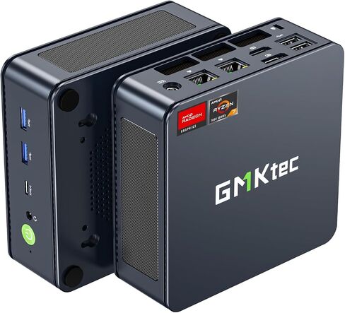 GMKtec Gaming Mini PC Windows 11 Pro AMD Ryzen 7 7735HS كمبيوتر صغير يصل إلى 4.75 جيجا هرتز 32 جيجا بايت DDR5 RAM 1 تيرابايت محرك الأقراص الصلبة PCIe SSD AMD Radeon 680M، 2 x HDMI، 1x USB4، 4X منافذ USB، WiFi 6، BT5.2 Nucbox K2 in Kuwait