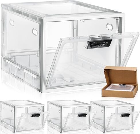 Lockable Large Medicine Storage Box for Safe Medication Refrigerator Lockable Food Storage Clear Lockable Storage Bin for Medicine, Snack Food and Home Safety in Kuwait