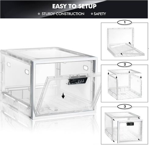 Lockable Large Medicine Storage Box for Safe Medication Refrigerator Lockable Food Storage Clear Lockable Storage Bin for Medicine, Snack Food and Home Safety in Kuwait