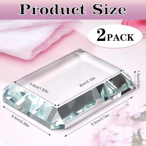 2 Pack Rectangular Glass Paperweight, Paperweight Decorative Blocks, Clear Glass Tiles for Crafts, Home Decoration, Ornaments Book, Maps in Kuwait