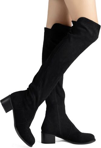 حذاء Shoe'N Tale للسيدات فوق الركبة، حذاء طويل أنيق ومريح (7، أسود) in Saudi Arabia