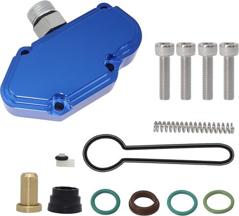 طقم زنبركي أزرق مع مبيت زنبركي خام، طقم منظم الوقود سريع التثبيت متوافق مع Ford 2003-2007 Excursion F250 F350 F450 F550 طقم زنبركي أزرق 6.0 استبدال Powerstroke # 3C3Z-9T517-AG in Kuwait