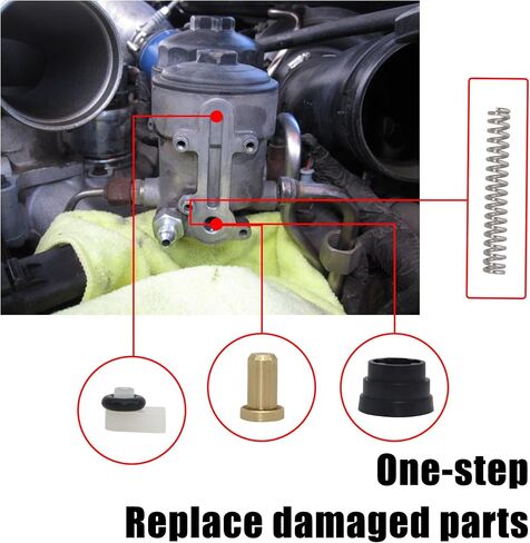 طقم زنبركي أزرق مع مبيت زنبركي خام، طقم منظم الوقود سريع التثبيت متوافق مع Ford 2003-2007 Excursion F250 F350 F450 F550 طقم زنبركي أزرق 6.0 استبدال Powerstroke # 3C3Z-9T517-AG in Kuwait