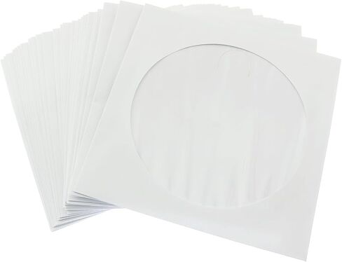 100PCS 12.5cm White CD Bag DVD Media Paper Envelope Sleeves Holder Square CD DVD Sleeves in Saudi Arabia