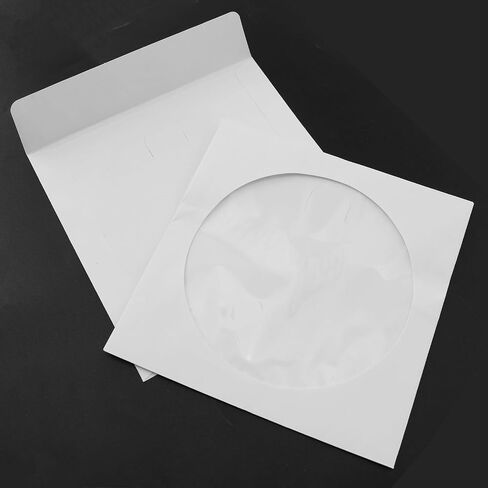 100PCS 12.5cm White CD Bag DVD Media Paper Envelope Sleeves Holder Square CD DVD Sleeves in Saudi Arabia