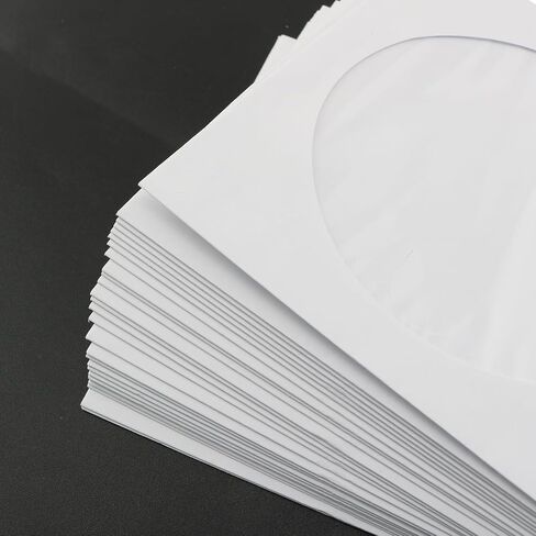 100PCS 12.5cm White CD Bag DVD Media Paper Envelope Sleeves Holder Square CD DVD Sleeves in Saudi Arabia