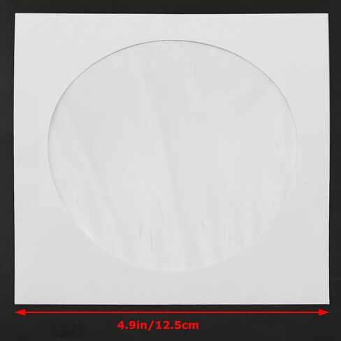 100PCS 12.5cm White CD Bag DVD Media Paper Envelope Sleeves Holder Square CD DVD Sleeves in Saudi Arabia