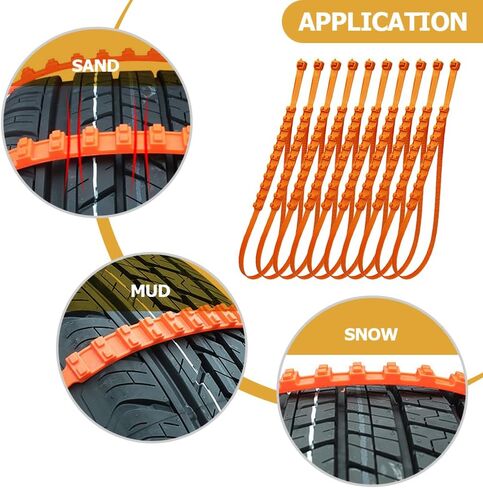 INOOMP 30 pcs All Chain Car Tie Skid Traction Mud Tire Truck Slip Tool Non-skid Cables Ties Belt Plastic Winter Reusable Ice Anti Zip Emergency Sand Universal Driving Anti- Belts in Saudi Arabia