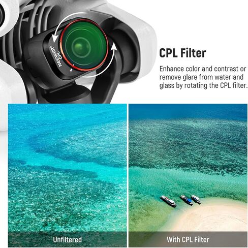 مجموعة مرشحات NEEWER ND & CPL متوافقة مع DJI Mini 4 Pro، 8 عبوات من الأشعة فوق البنفسجية CPL ND8 ND16 ND32 ND64 ND128 ND256 CPL Polarizer فلاتر عدسة بدون طيار ذات كثافة محايدة، زجاج بصري عالي الدقة متعدد الطبقات / إطار من الألومنيوم in Kuwait