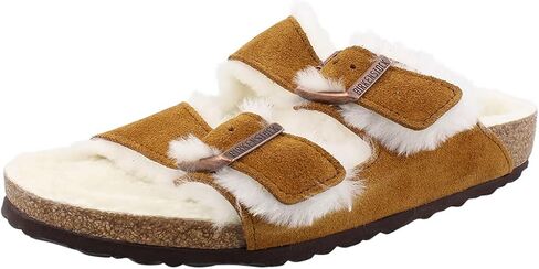 Birkenstock Arizona Fur Unisex Shoes Size 11, Color: Mink in Saudi Arabia