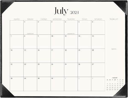 Large Desk Calendar 2024-2025 with Desk Mat, Desktop Calendar 18 Monthly Runs From Jul 2024 to Dec 2025, Desk Pad Calendar 22 x 17 Inch Perfect for Planning, Organizing, and Scheduling Your Life (Black) in Saudi Arabia