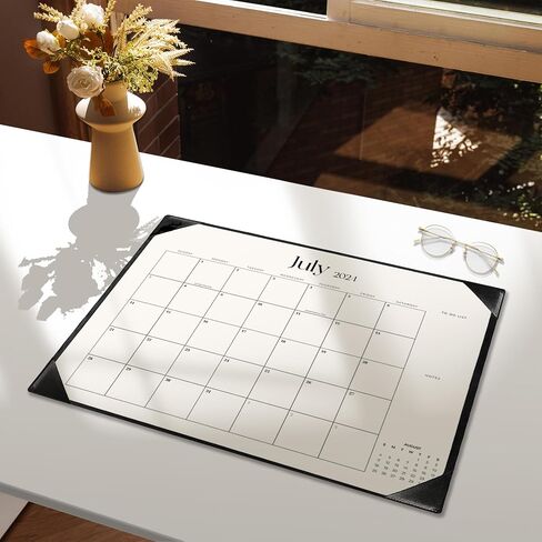 Large Desk Calendar 2024-2025 with Desk Mat, Desktop Calendar 18 Monthly Runs From Jul 2024 to Dec 2025, Desk Pad Calendar 22 x 17 Inch Perfect for Planning, Organizing, and Scheduling Your Life (Black) in Saudi Arabia