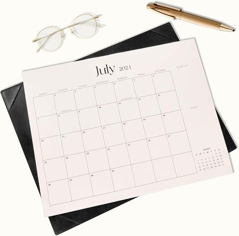 Large Desk Calendar 2024-2025 with Desk Mat, Desktop Calendar 18 Monthly Runs From Jul 2024 to Dec 2025, Desk Pad Calendar 22 x 17 Inch Perfect for Planning, Organizing, and Scheduling Your Life (Black) in Saudi Arabia