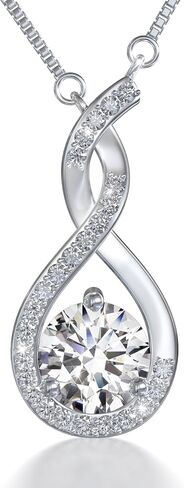 قلادة من الفضة المطلية بالبلاتينيوم 1 قيراط مويسانيتي هدية للنساء قلادة على شكل قلب هدية لها in Kuwait