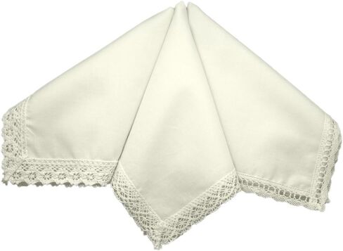 Ivory Wedding Bridal Ladies Cotton Lace Handkerchiefs Hankie Hanky- Set of 3 in Saudi Arabia