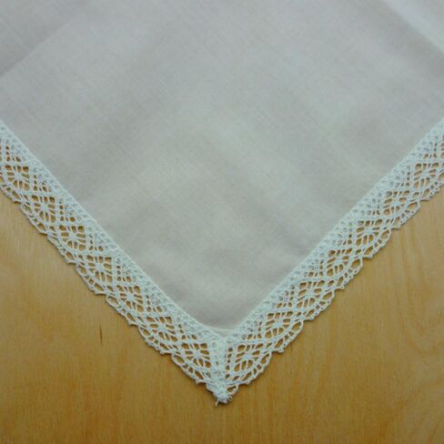 Ivory Wedding Bridal Ladies Cotton Lace Handkerchiefs Hankie Hanky- Set of 3 in Saudi Arabia