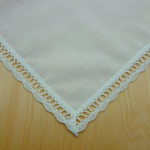 Ivory Wedding Bridal Ladies Cotton Lace Handkerchiefs Hankie Hanky- Set of 3 in Saudi Arabia