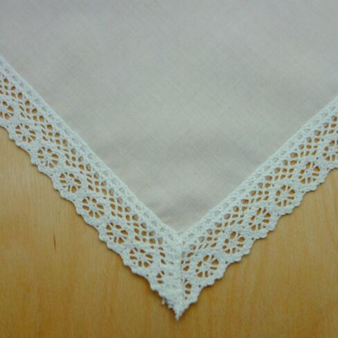 Ivory Wedding Bridal Ladies Cotton Lace Handkerchiefs Hankie Hanky- Set of 3 in Saudi Arabia