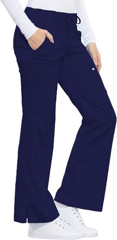 Cherokee Luxe Women Scrubs Pant Low Rise Flare Leg Drawstring Cargo 21100 in Saudi Arabia