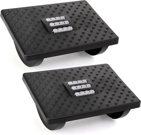 Lawei 2 حزمة مسند قدم هزاز لتحت المكتب في العمل، مسند قدم مريح للمكتب مع حامل لتدليك القدم، مسند قدم مريح للقدم الهزاز للمكتب والمنزل، 180 درجة، أسود in Kuwait