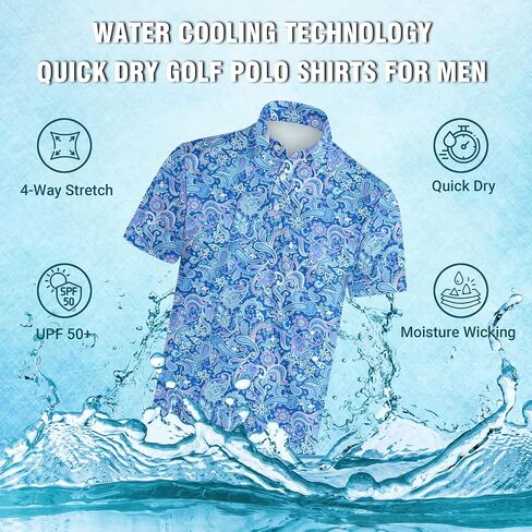Golf Polo Shirts, Moisture Wicking Sports Shirts for Men, Ultral Soft Golf Shirts Stylish Collared Shirts Polo Shirts for Men in Saudi Arabia