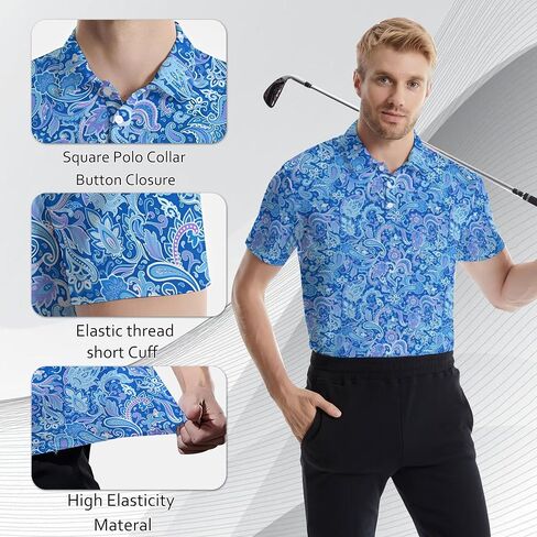 Golf Polo Shirts, Moisture Wicking Sports Shirts for Men, Ultral Soft Golf Shirts Stylish Collared Shirts Polo Shirts for Men in Saudi Arabia