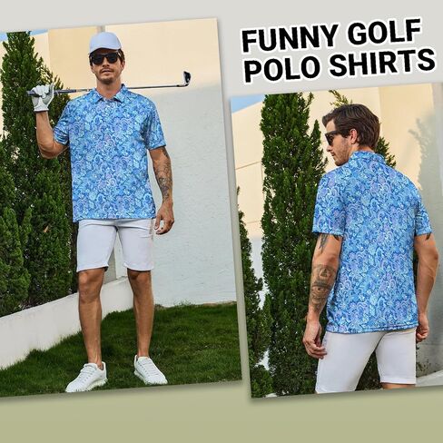 Golf Polo Shirts, Moisture Wicking Sports Shirts for Men, Ultral Soft Golf Shirts Stylish Collared Shirts Polo Shirts for Men in Saudi Arabia