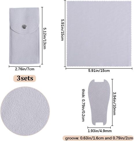 Beebeecraft 3 Sets Rectangle Velvet Single Watch Storage Bags Gray Travel Case for Women and Men Organizer Protective Watch Box Pouch in Saudi Arabia