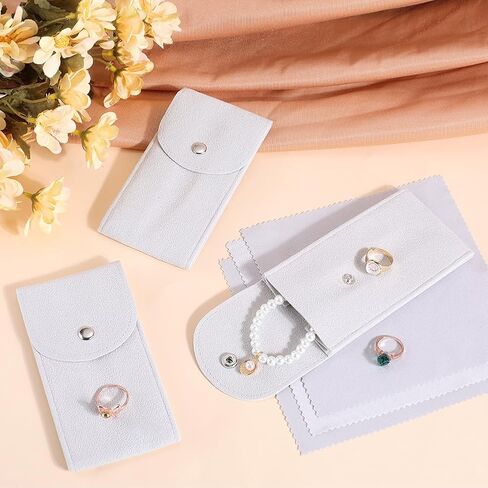 Beebeecraft 3 Sets Rectangle Velvet Single Watch Storage Bags Gray Travel Case for Women and Men Organizer Protective Watch Box Pouch in Saudi Arabia